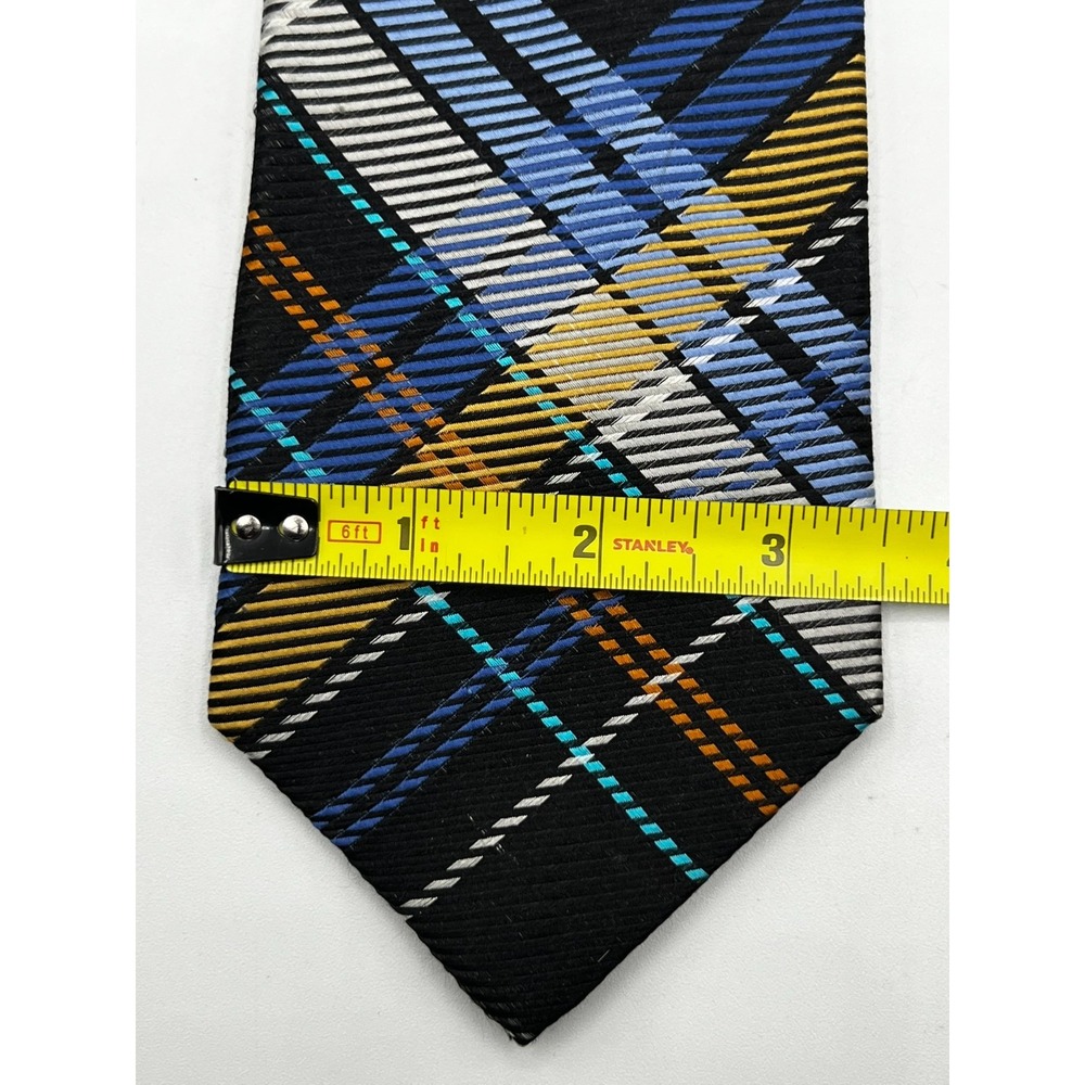 PRONTO UOMO Men's 100% Silk Skinny Necktie Designer Plaid W:3.5" L"60" - Picture 5 of 7